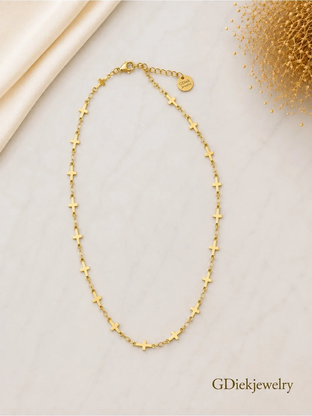 Goldfilled Cross Station Necklace